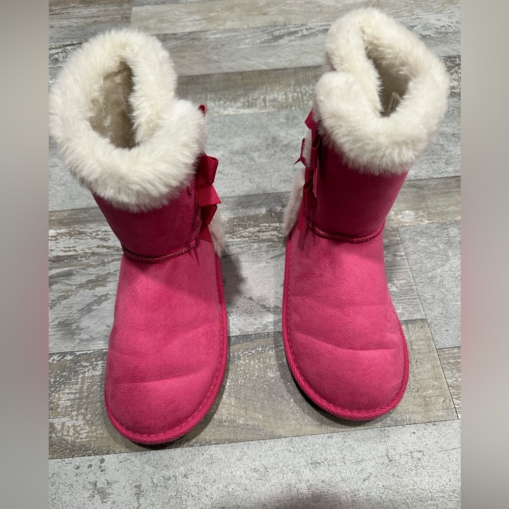 Faux Suede Casual Pink Faux Fur Lined Boots for Girls Size 2/3 by Aldi